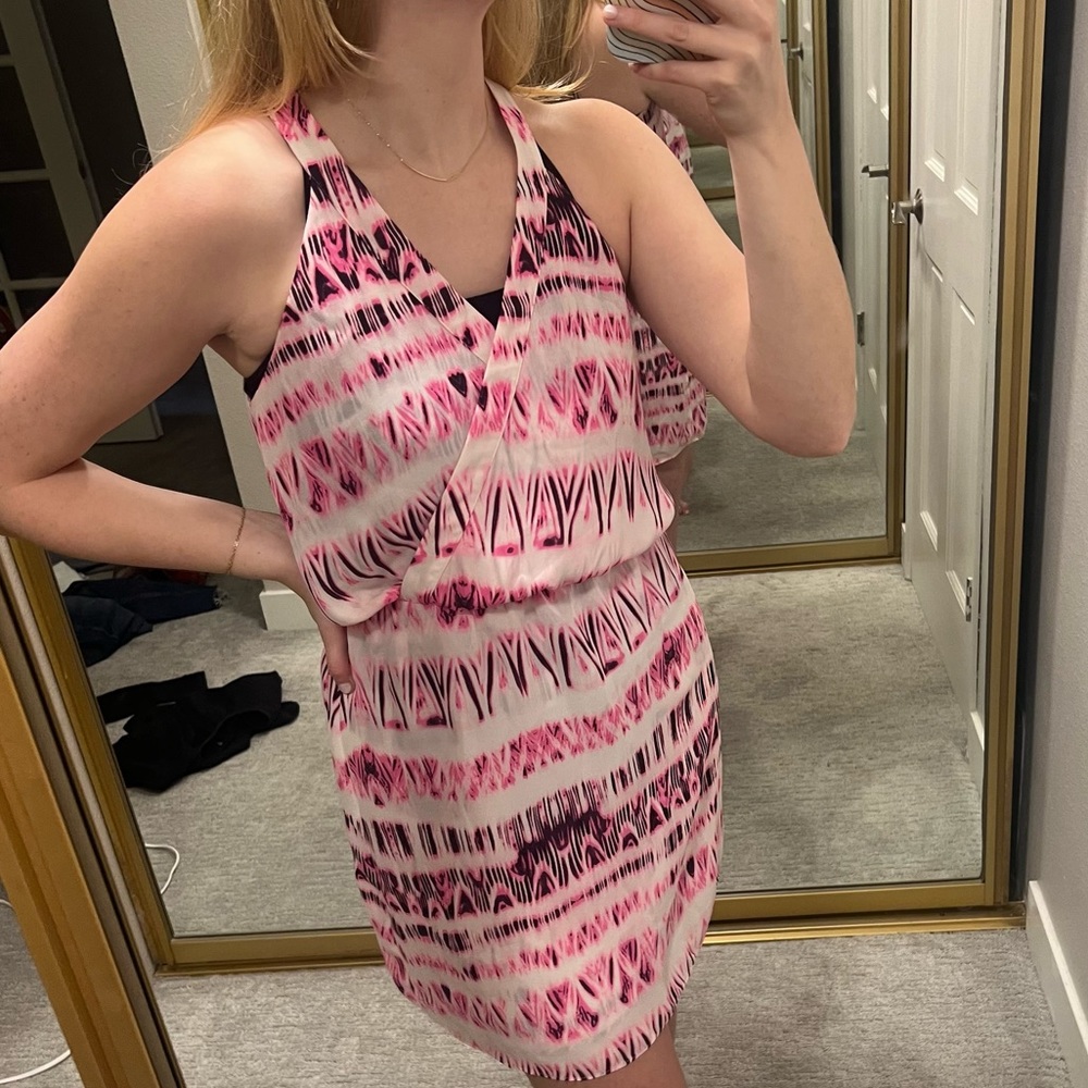 Pink printed Parker mini dress